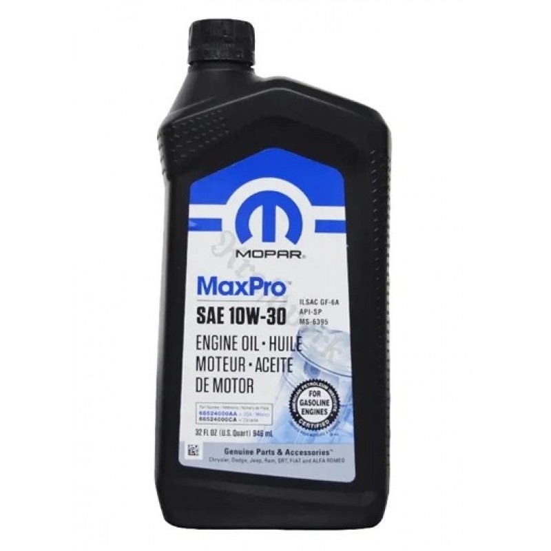 Двигателно масло 68524000AA 10W30 0.946L Chrysler Jeep