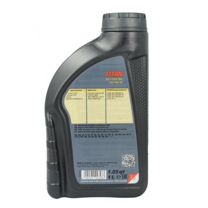 Двигателно масло TITAN GT1 F 952 0W20 1L